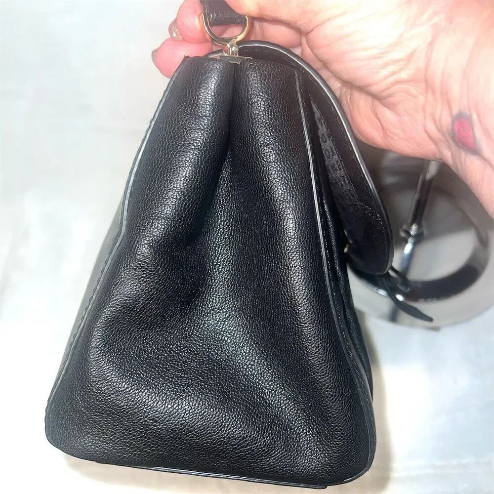 Kate Spade Black Leather Crossbody Purse Adjustable Strap Women's Bag